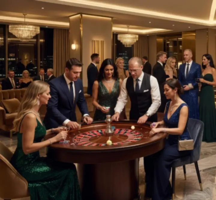 Wieczorna atmosfera przy stołach kasynowych podczas Casino Night organizowanej przez TRG.PL Radosław Galiński