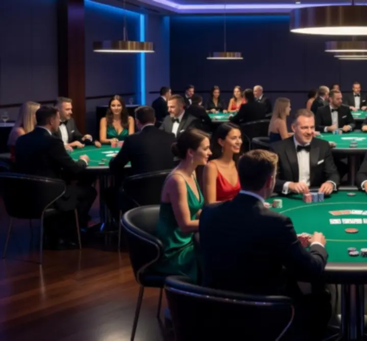 Profesjonalne stoły pokerowe Texas Hold'em przygotowane na event firmowy