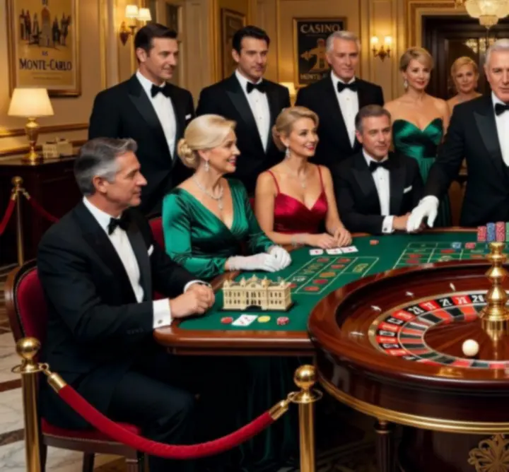 Rozgrywka ruletki podczas eleganckiego przyjęcia